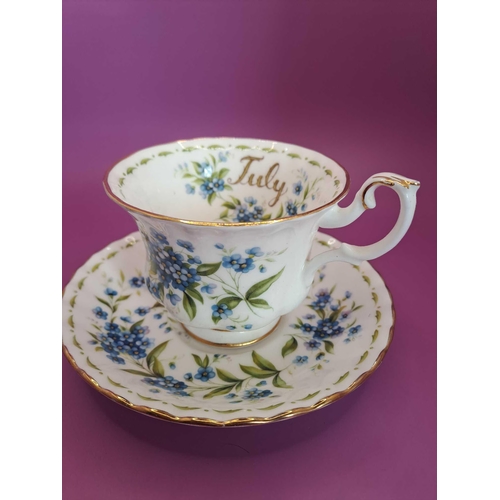 537 - A royal Albert bone China flower of the month series of July tea cup and saucer