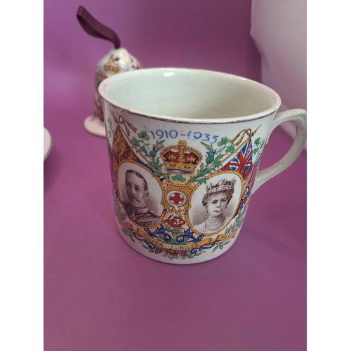 543 - King George v coronation plate 1 King George v and Mary's silver jubilee 1910 - 1935 cup and Pri... 