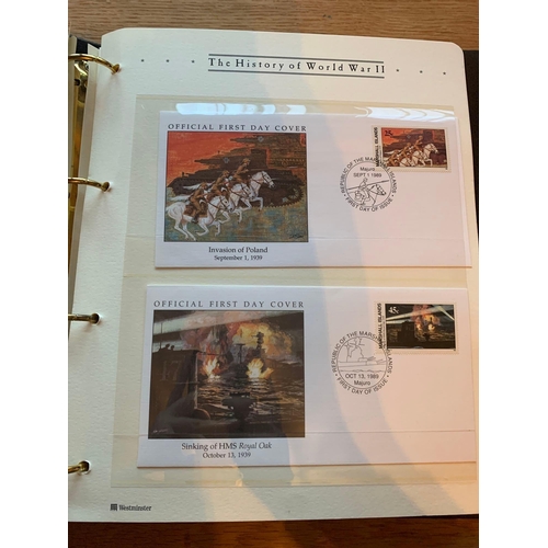 516 - Westminster Collection The History Of World War 2 Official First Day Covers. 7 Complete Binders Incl... 