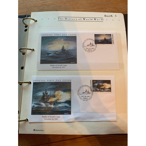 516 - Westminster Collection The History Of World War 2 Official First Day Covers. 7 Complete Binders Incl... 