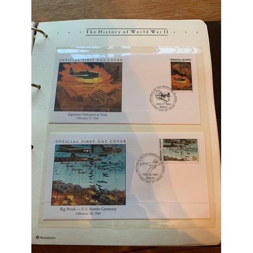 516 - Westminster Collection The History Of World War 2 Official First Day Covers. 7 Complete Binders Incl... 