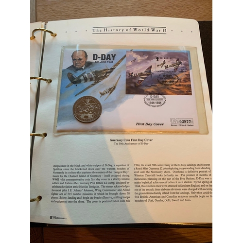 516 - Westminster Collection The History Of World War 2 Official First Day Covers. 7 Complete Binders Incl... 