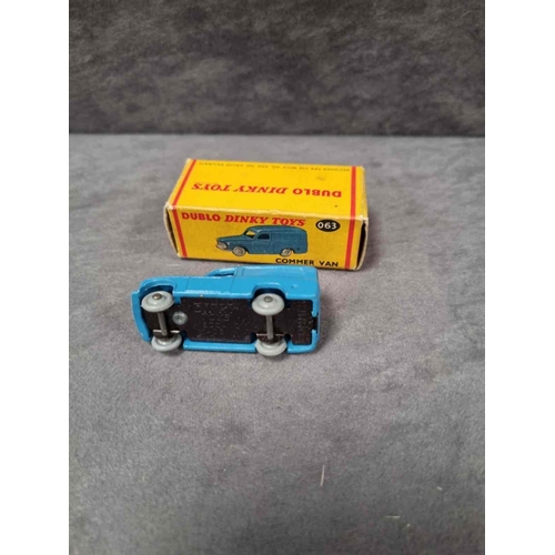 262 - Dublo Dinky diecast #063 Commer van in blue in excellent box (one tab disconnected)