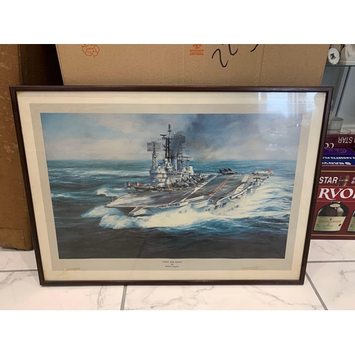 502 - Art Print By Robert Taylor H.M.S Ark Royal Print By Robert Taylor 64 X 46Cm