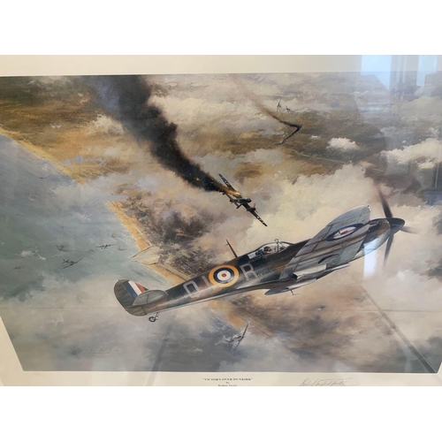 504 - Art Print By Robert Taylor Victory Over Dunkirk Signed Bob Stanford-Tuck Claims An Me110, One Of Thr... 