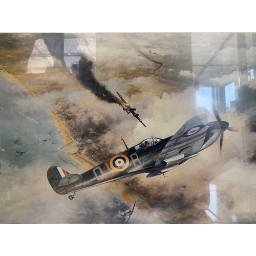 504 - Art Print By Robert Taylor Victory Over Dunkirk Signed Bob Stanford-Tuck Claims An Me110, One Of Thr... 