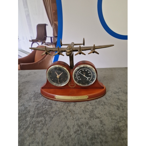 555 - 70th Anniversary Lancaster Bomber Clock Bradford Exchange Bronze-toned Lancaster replica mounted on ... 