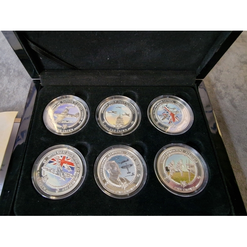 564 - The Bradford exchange Battle of Britain 75th Anniversary silver crown coin set with certificate of o... 