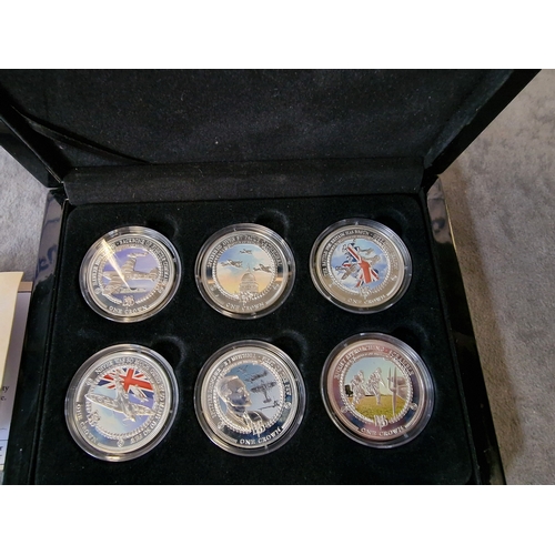 564 - The Bradford exchange Battle of Britain 75th Anniversary silver crown coin set with certificate of o... 