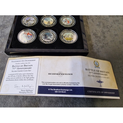 564 - The Bradford exchange Battle of Britain 75th Anniversary silver crown coin set with certificate of o... 