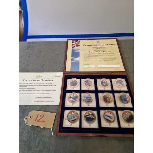 565 - Windsor Mint British Military Aircraft 12 coin collection limited edition issue number 926 of 9999 i... 