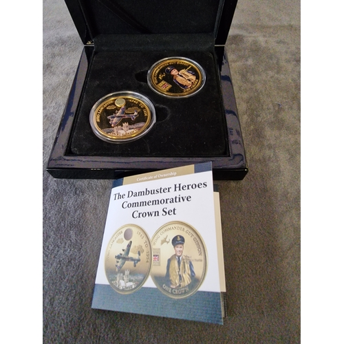 567 - The Bradford Exchange - The Dambuster Heroes Commemorative Crown 2 coin Set limited edition 1070 of ... 