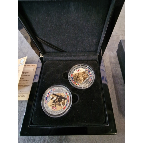 568 - The Bradford exchange -  70th Anniversary D-Day Commemorative silver crown 2 coin set limited to 499... 