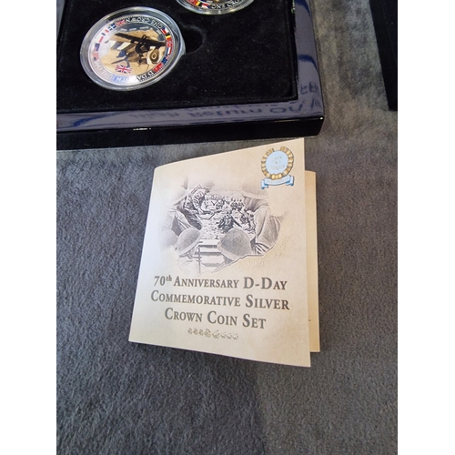 568 - The Bradford exchange -  70th Anniversary D-Day Commemorative silver crown 2 coin set limited to 499... 