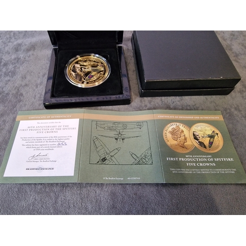 569 - The Bradford exchange -  80th Anniversary first production of Spitfire five crown collection 1 coin ... 