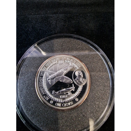 572 - 80th Anniversary Spitfires first flight Commemorative silver piedfort crown coin 925 silver alloy 38... 