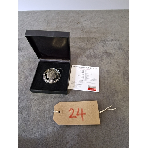 577 - RAF Celebrating 100 Years of The Royal Air Force Â£5 Jersey Silver Proof Mint Coin n presentation ca... 