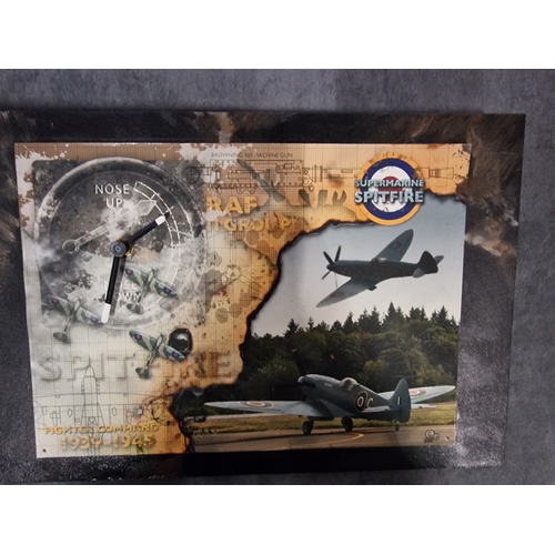 584 - Supermarine Spitfire (Map Version) Tile Clock. The Photo Of The Spitfire On This Clock Was Taken At ... 