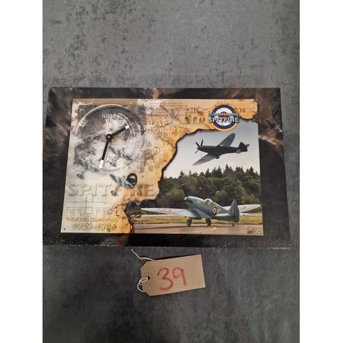 584 - Supermarine Spitfire (Map Version) Tile Clock. The Photo Of The Spitfire On This Clock Was Taken At ... 