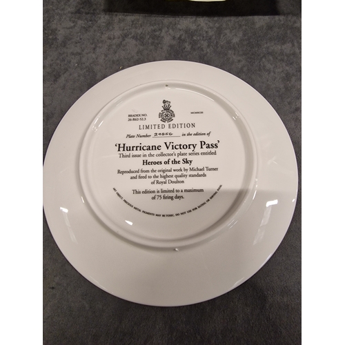 587 - 2 x John Young limited edition fine porcelain commemorative wall plates each detailed verso (1) Prid... 