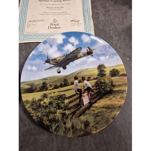 591 - 2x Michael Turner Limited Edition Fine Porcelain Commemorative Wall Plates For Royal Daulton (1) Spi... 