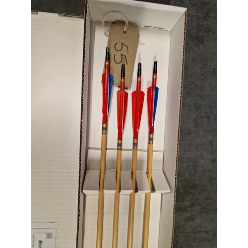 600 - 4 X Richard Head Longbow Arrow Shaftss In Box Size 29