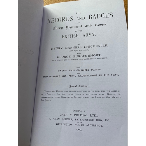 506 - The Records And Badges Of Cherry Regiment And Corps In The British Army By Henry Manners Chichester ... 