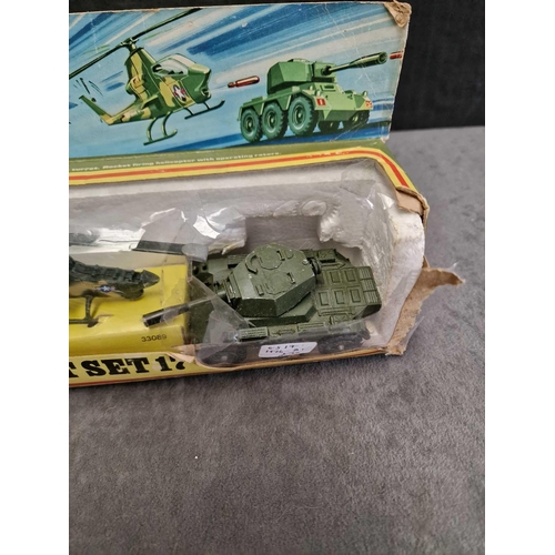 294 - Corgi Diecast Gift Set 17 military set of 3 vehicles comprising Tiger Mk1 tank, Bell AH-1G Helicopte... 