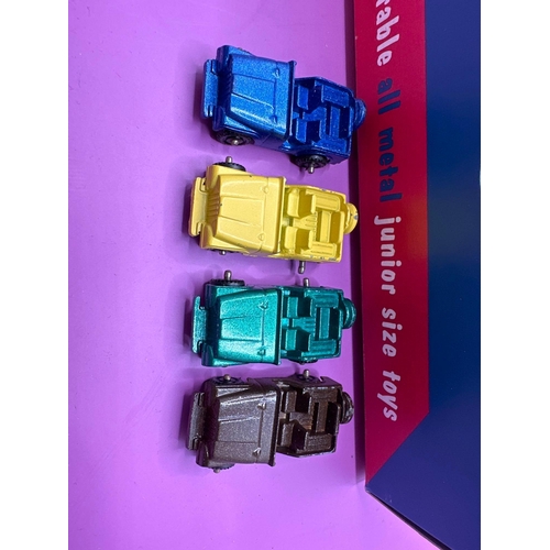 130 - Midgettoy 36 Car gift set with multi coloured jeep like vehicles.