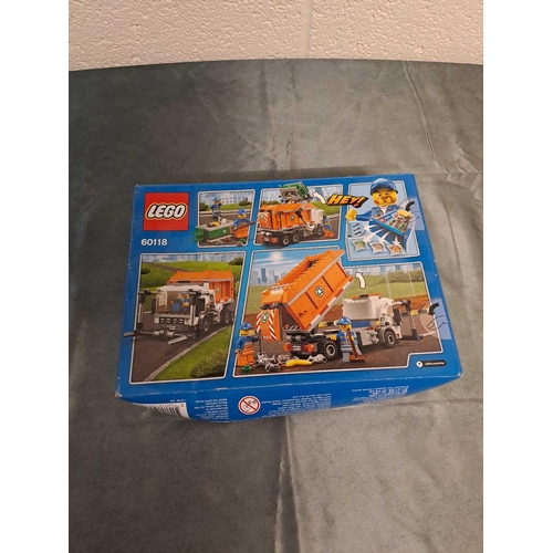 23 - Lego city set number 60118 garbage truck Box has slight crushing unopened