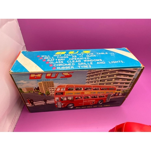 125 - OK toys bus battery operated. number 3314 made in Hong Kong.