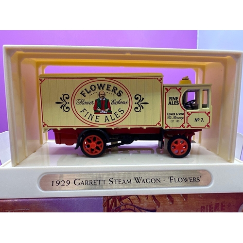 142 - Matchbox models of yesteryear, Great Bears of the World Series 1929, Garrett steam wagon flowers