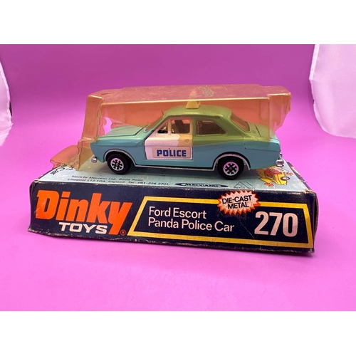 185 - Dinky Toys Ford Escprt Panda Police Car #270 (bubble packaging damaged)