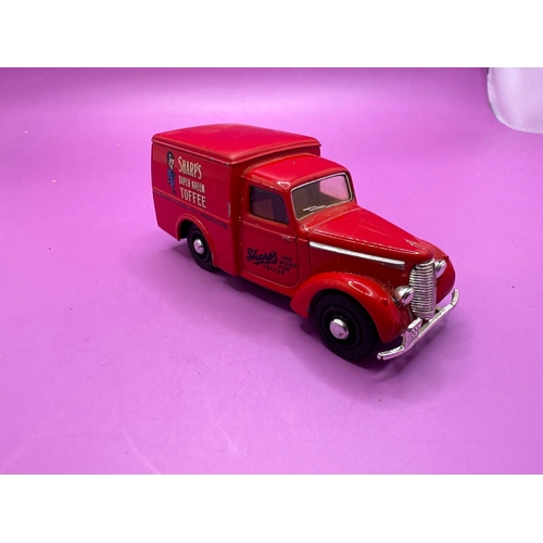 210 - Dinky/ Matchbox unboxed Commer 8 CWT van 1948 Sharps Toffee in red