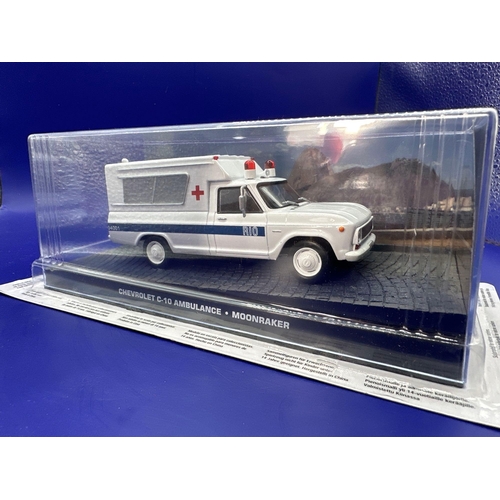 259 - James Bond Scale Diecast, Unopened Bubble Card. Chevrolet C10 Ambulance. Moonraker