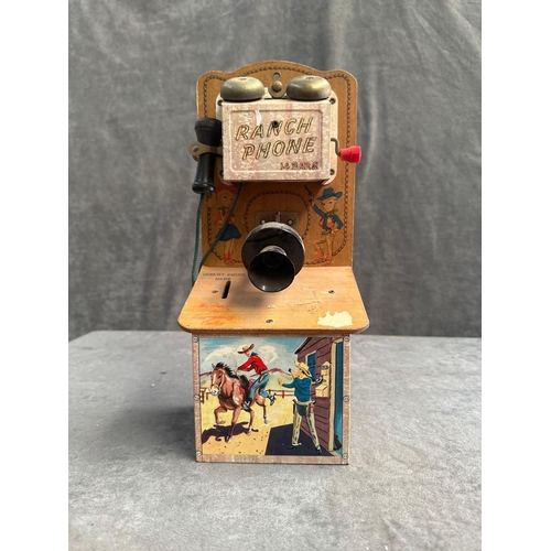 Tin toy ranch phone / money box