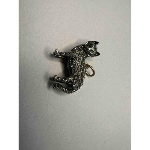 511 - Sterling Silver and Paste Cat Pendant possibly early 1900s 11.2 grams