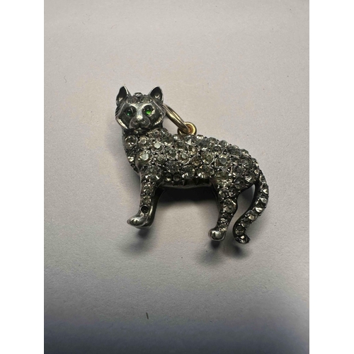 511 - Sterling Silver and Paste Cat Pendant possibly early 1900s 11.2 grams