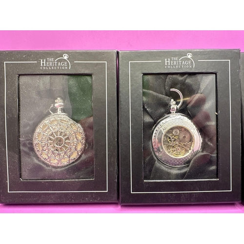 5 x Atlas editions heritage collection Pocket watches as pictured