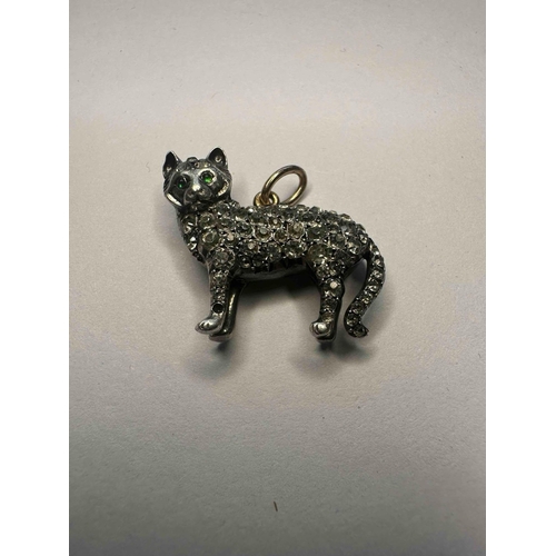 511 - Sterling Silver and Paste Cat Pendant possibly early 1900s 11.2 grams