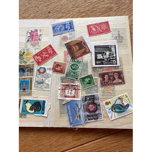 570 - Stamp Collection, A Book Full Of Old Stamps From Around The World As Pictured.