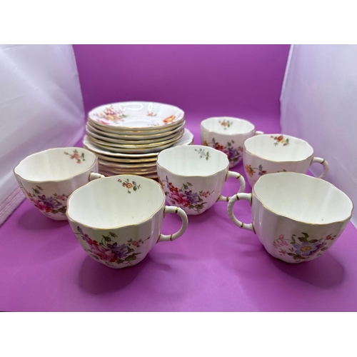 763 - Royal Crown Derby 18 Piece Afternoon Tea Set With Floral Print. Rd839892