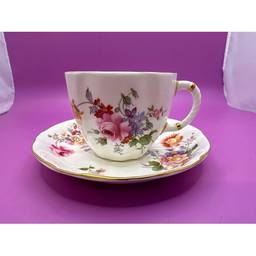 763 - Royal Crown Derby 18 Piece Afternoon Tea Set With Floral Print. Rd839892