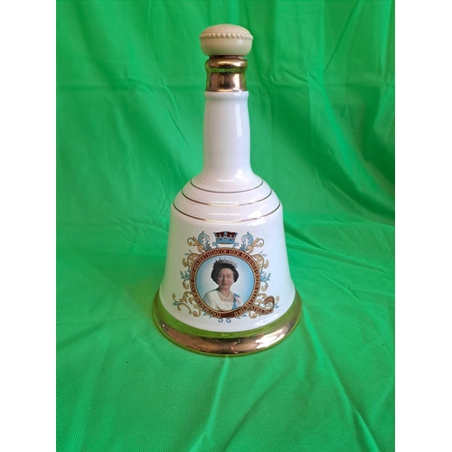 785 - Commemorative Bells Whisky Decanter To Commemorate The 60Th Birthday Of Her Majesty Queen Elizabeth ... 