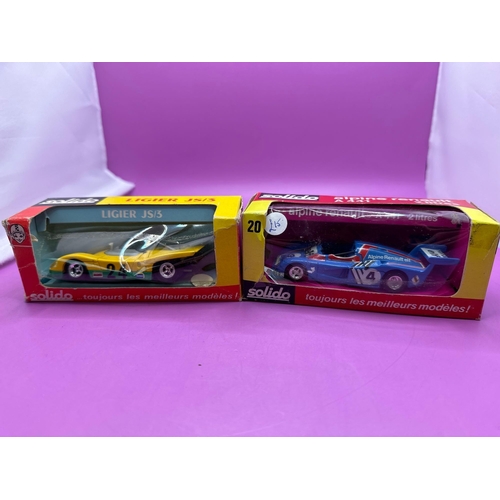 111 - 2 x Solido Models. Liger JS3 with racing number 24 and Alpine Renault with number 4