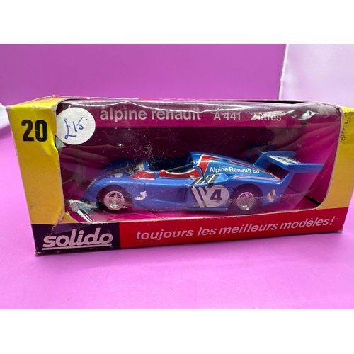 111 - 2 x Solido Models. Liger JS3 with racing number 24 and Alpine Renault with number 4