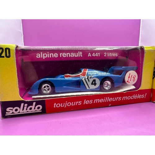 112 - 2 x Solido Models. Alpine Renault, A4 41 with racing number four and Lola T280 with racing number se... 