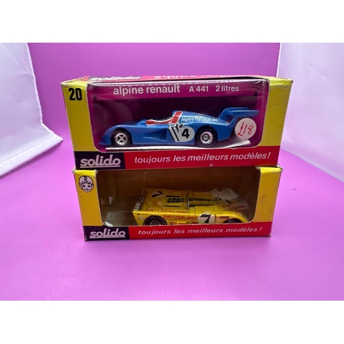 112 - 2 x Solido Models. Alpine Renault, A4 41 with racing number four and Lola T280 with racing number se... 