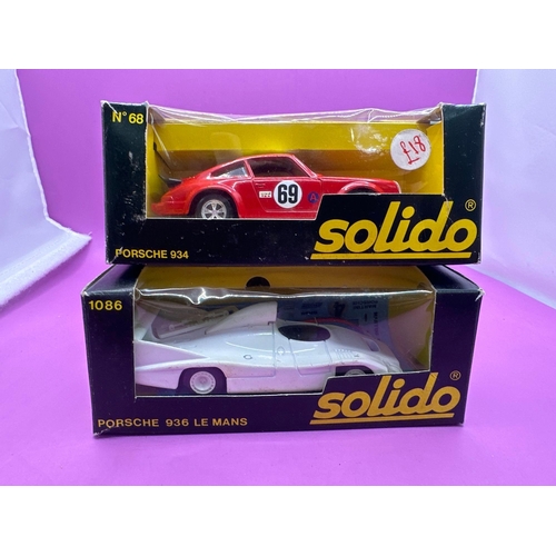 116 - 2 x Solido Porsche Models. Porsche 934 and Porsche 936 Le Mans.