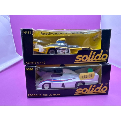 117 - 2 x Solido Models alpine, A4 42 and Porsche 936 Lamans.